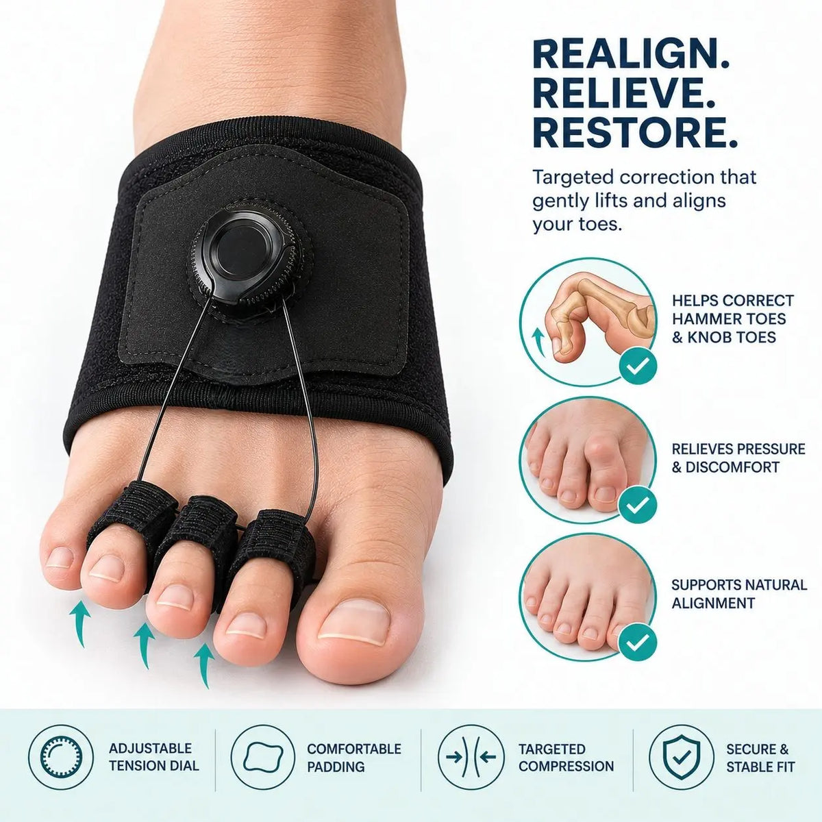 ToeAlign Pro™ — Day & Night Toe Posture Support